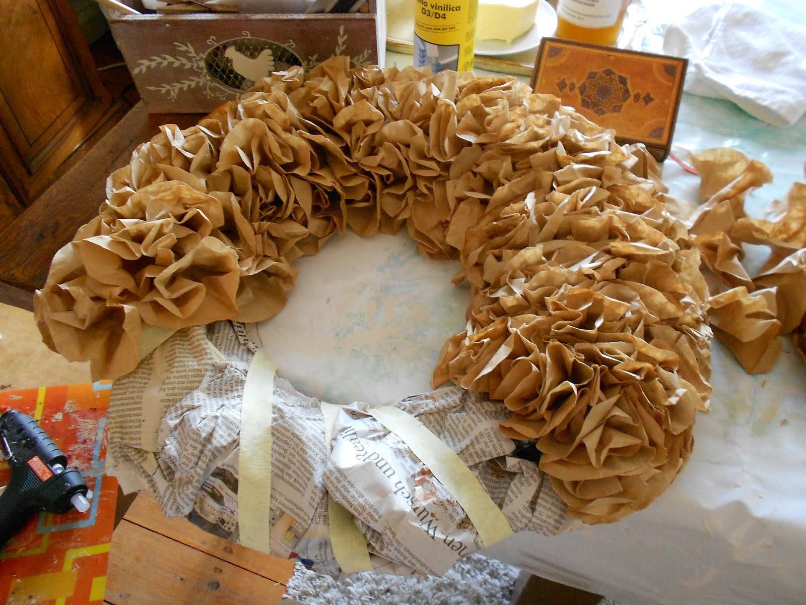 Vintagesavonette: Kranz aus Kaffeefiltern, Coffee Filter ...