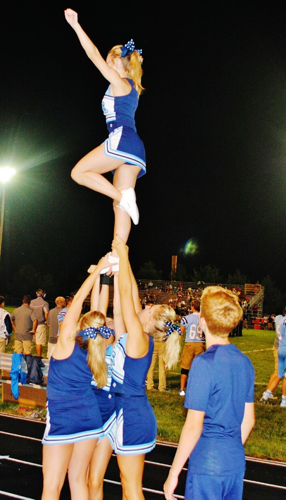 HOME OF THE JERSEY PANTHERS Cheerleaders/Blue Crew/Mascot