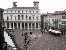 The Biblioteca Civica Angelo Mai stands on the beautiful Piazza Vecchia at the centre of historic Bergamo
