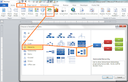 smartart word chart insert inserting menu tamers technology four layout