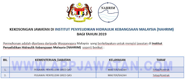 Institut Penyelidikan Hidraulik Kebangsaan Malaysia (NAHRIM)