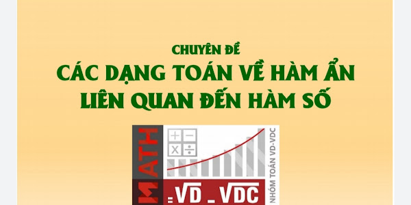 Các dạng Toán liên quan HÀM ẨN - 901 trang