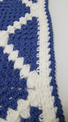 A border of big blanket with a half of grannysquare 
