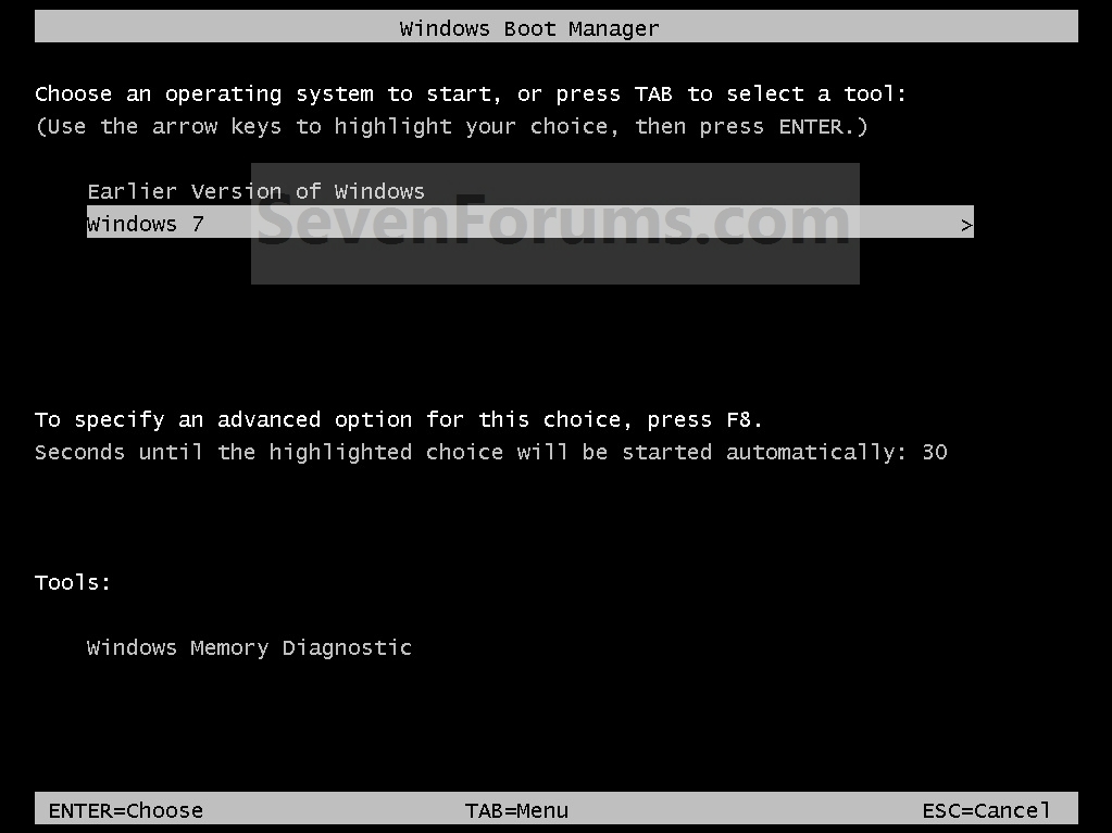 How to change the Default Operating System to start in Windows 7