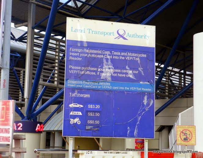 Tolls Prices of Foreign Registered Cars to enter Singapore Toll Prices at Tuas Check Point, Singapore