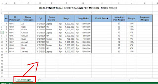 Contoh Data Pelanggan Kredit Barang