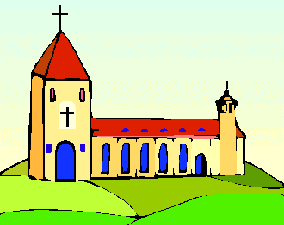Iglesia Dibujo de una iglesia a colores para niños