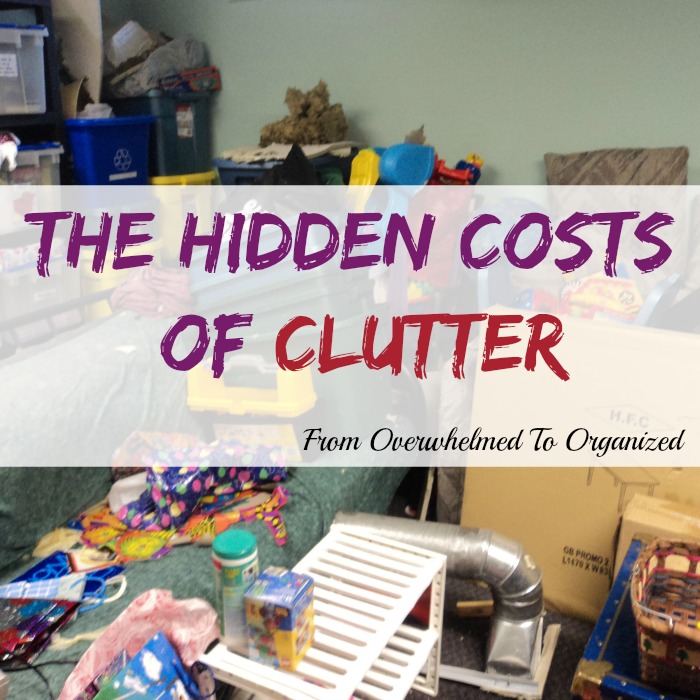 The Hidden Costs of Clutter - Guest post by From Overwhelmed To Organized on Organizing Made Fun There are several ways that having clutter in your home costs you - financially, non-financially, and when you're moving. This posts shares some of these hidden costs of clutter and offers tips and support to help you start decluttering.