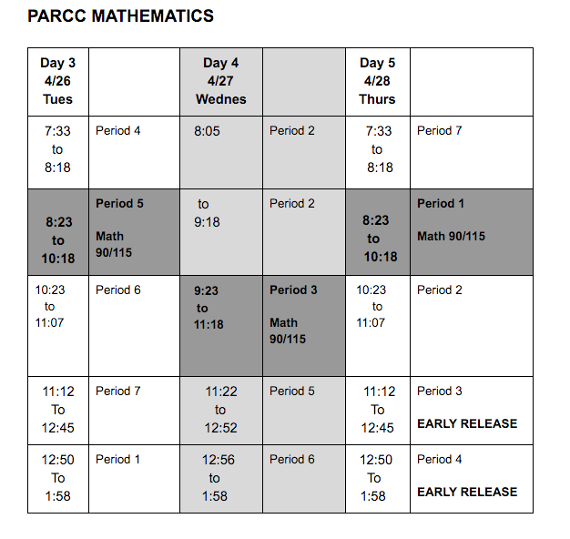 EGHS Success EGHS Schedule Changes for 4/264/28