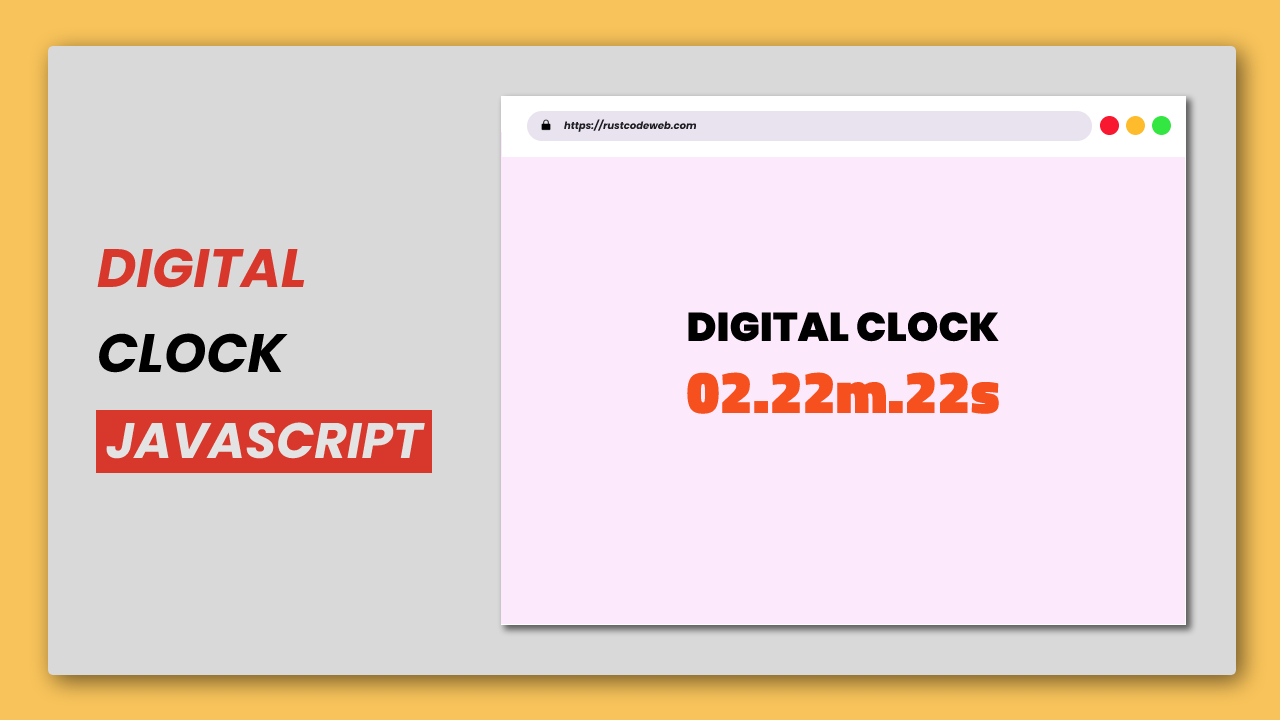 Digital Clock With Javascript | Rustcode | RUSTCODE