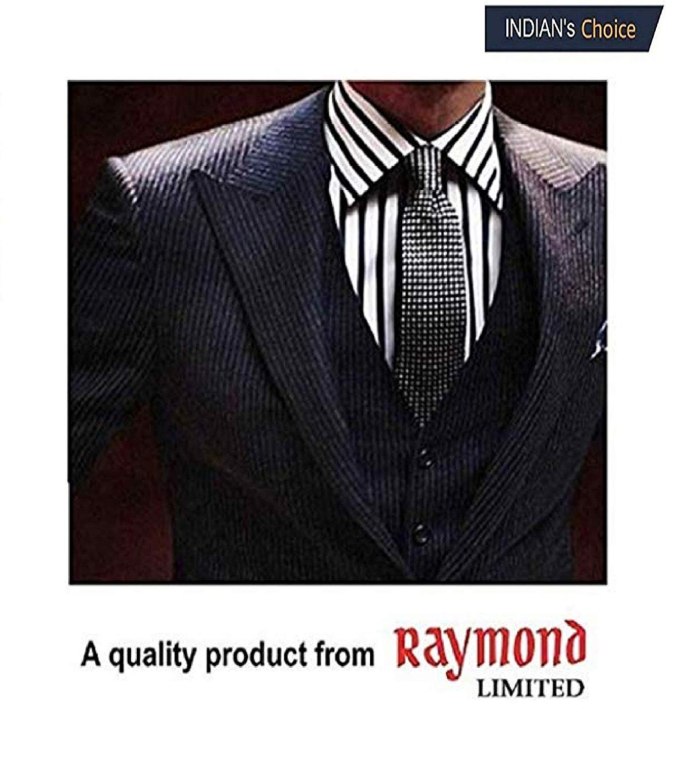 Raymond Men's Unstiched Fine Striped Suit Fabric 3.00m Black CHARMISKIDS