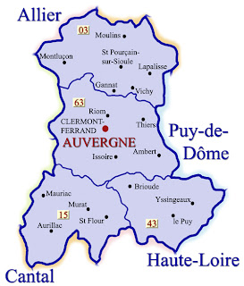 Carte de la Région Auvergne