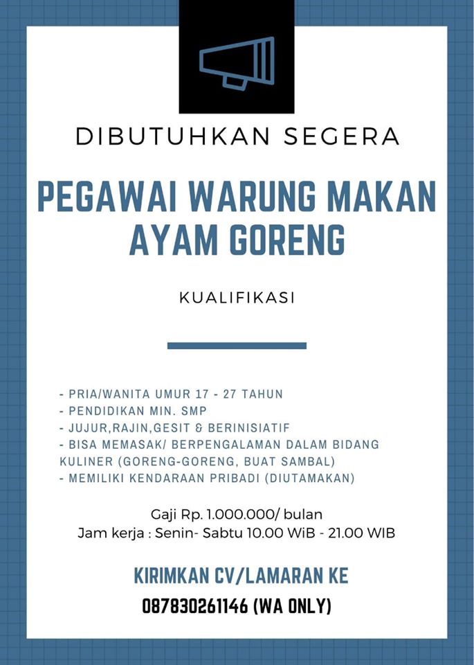 Lowongan kerja apotek kamila km 12, warung makan, kasir, laundry
