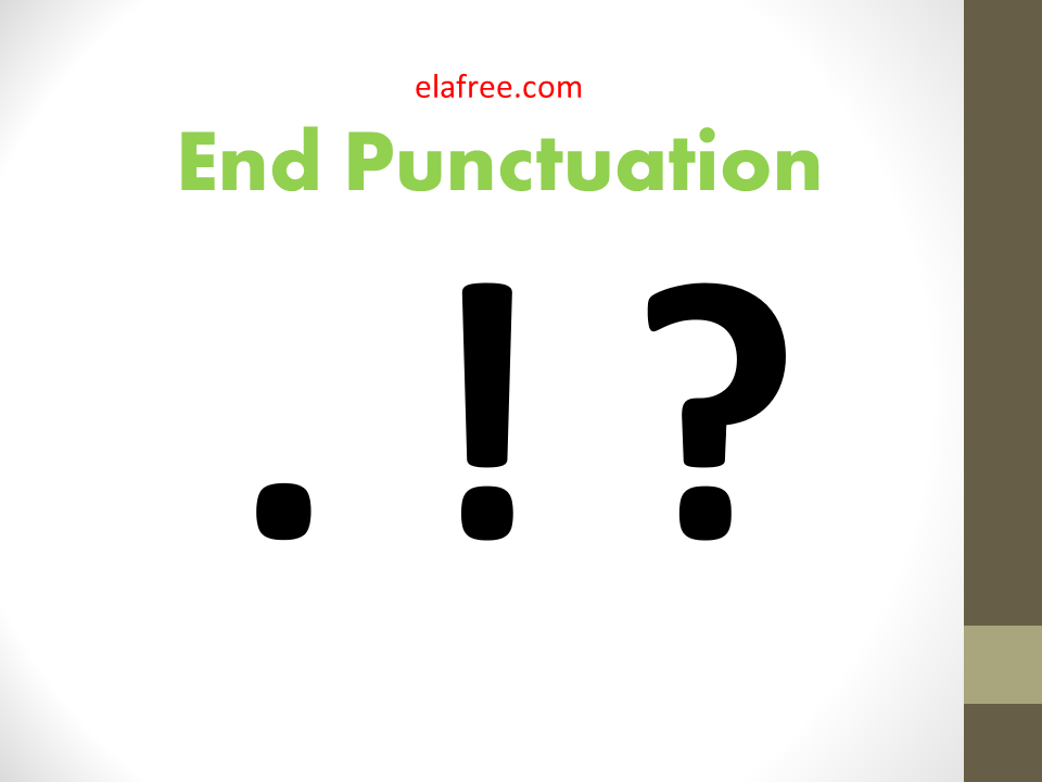 Free End Of Sentence Punctuation Worksheets