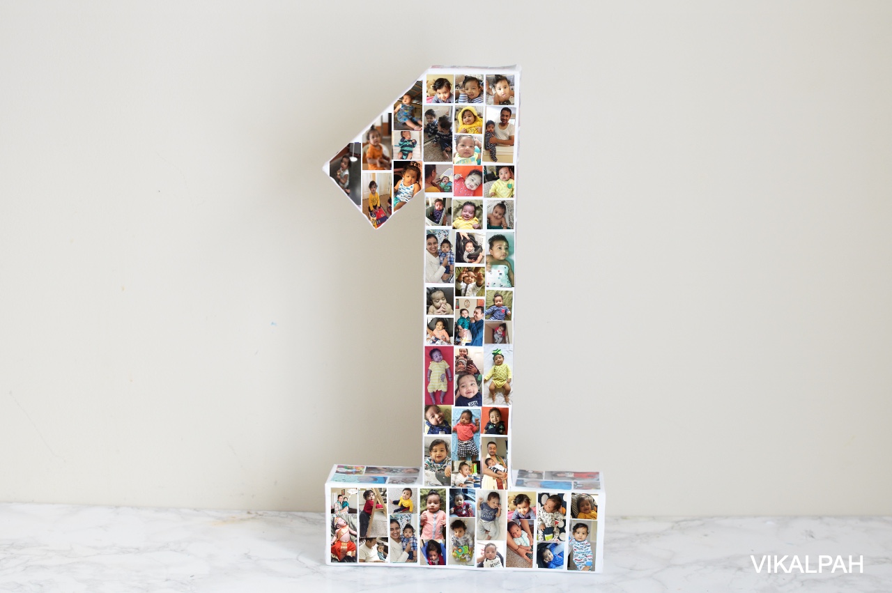Vikalpah DIY Cardboard Number 1 for first birthday