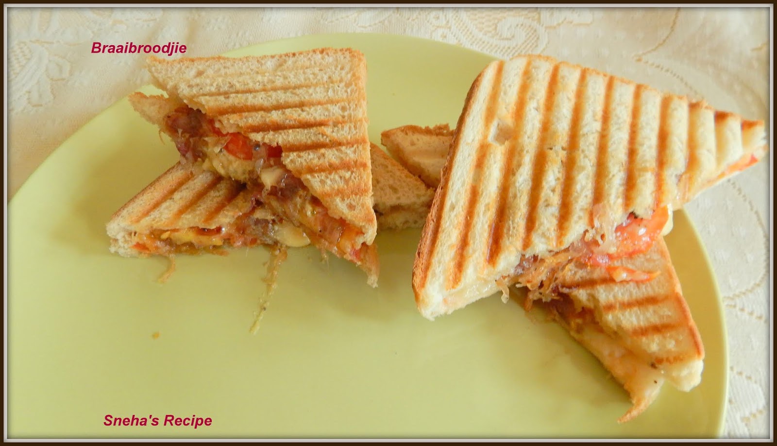 Braaibroodjie Grilled Cheese Sandwich From South AfricaFoodieExtravaganza Sneha's Recipe