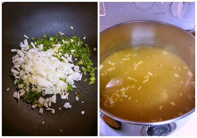 soften onion, jalapeno and garlic