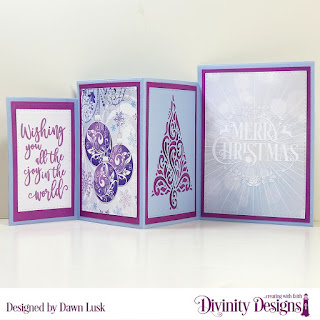 Stamp Set: Christmas Wishes, Custom Dies: 4 Panel Fold Card with Layers, Double Stitched Rectangles, Flourished Tree Inset, Pierced Rectangles, Paper Collection: Christmas 2019