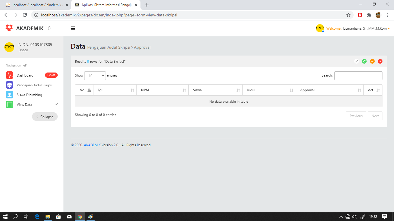 Aplikasi Pengajuan Judul Skripsi Berbasis Web Php 7 Dan Bootstrap Update V 2 0 28 06 20 Jasa Aplikasi Dan Web