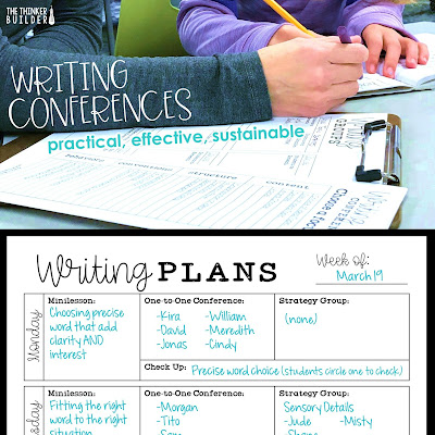 Learn all the ins and outs of creating a system of one-to-one writing conferences with you students, a system that not only helps each writer grow, but is also practical enough to sustain throughout the year. (Blog post from The Thinker Builder)