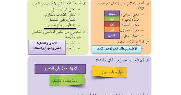 شرح قصيدة العلماء الصغار في اللغة العربية للصف الخامس الفصل الاول