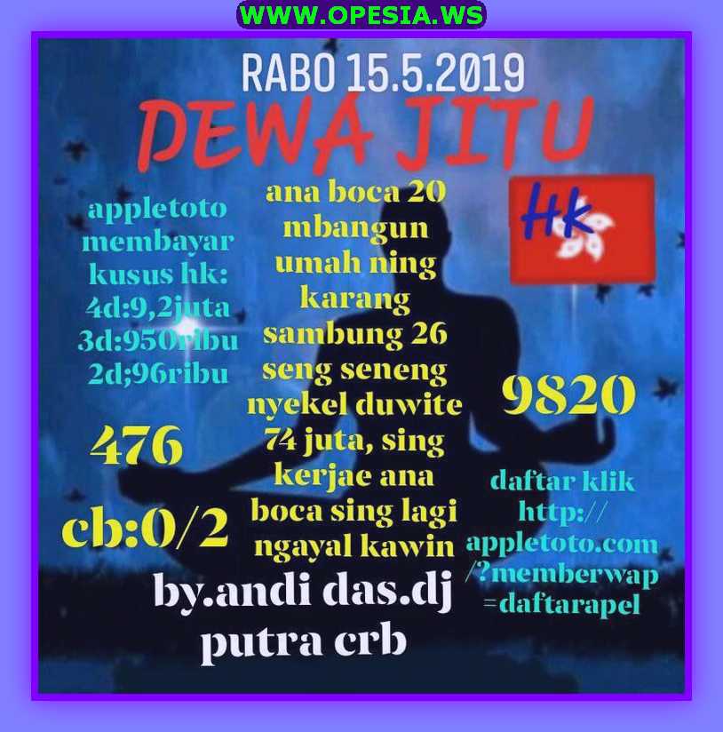 Kode syair hk forum atau syair hk rabu 15 Mei 2019