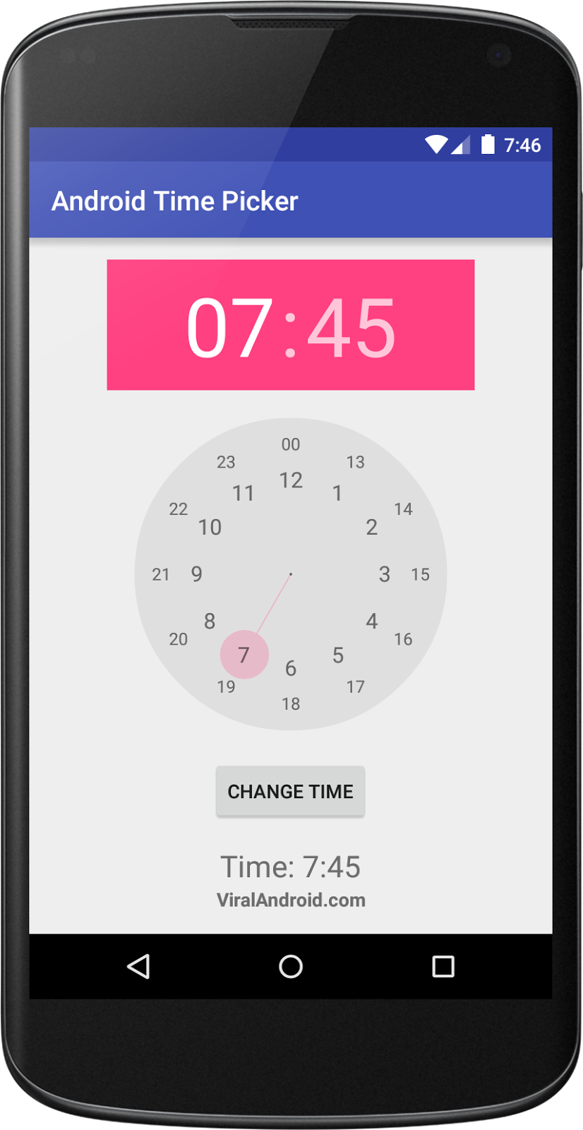 Android Time Picker Example