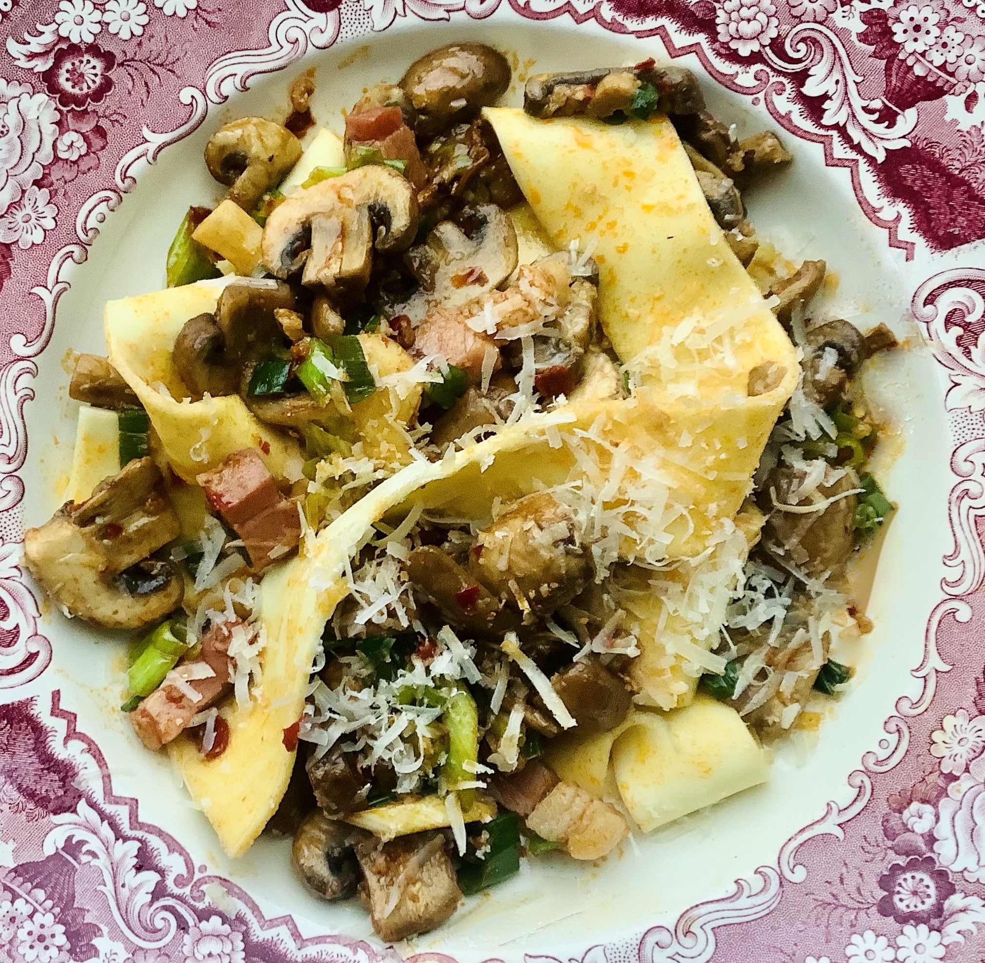 Nigel Slater’s recipe for pappardelle, mushrooms and harissa Recipe