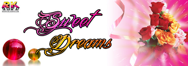 Sweet Dreams title design, crystal clear design with pink roses flower and pink color mix gradation background 