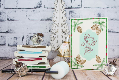 Peace This Christmas Pine Cones Card made with Stampin' Up! UK Supplies
