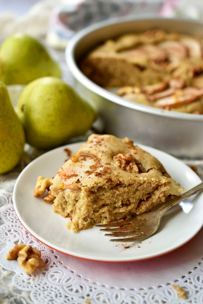 Woman in Real Life Easy Vegan Pear Cake Recipe