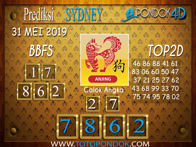 Prediksi Togel SYDNEY PONDOK4D 31 MEI 2019