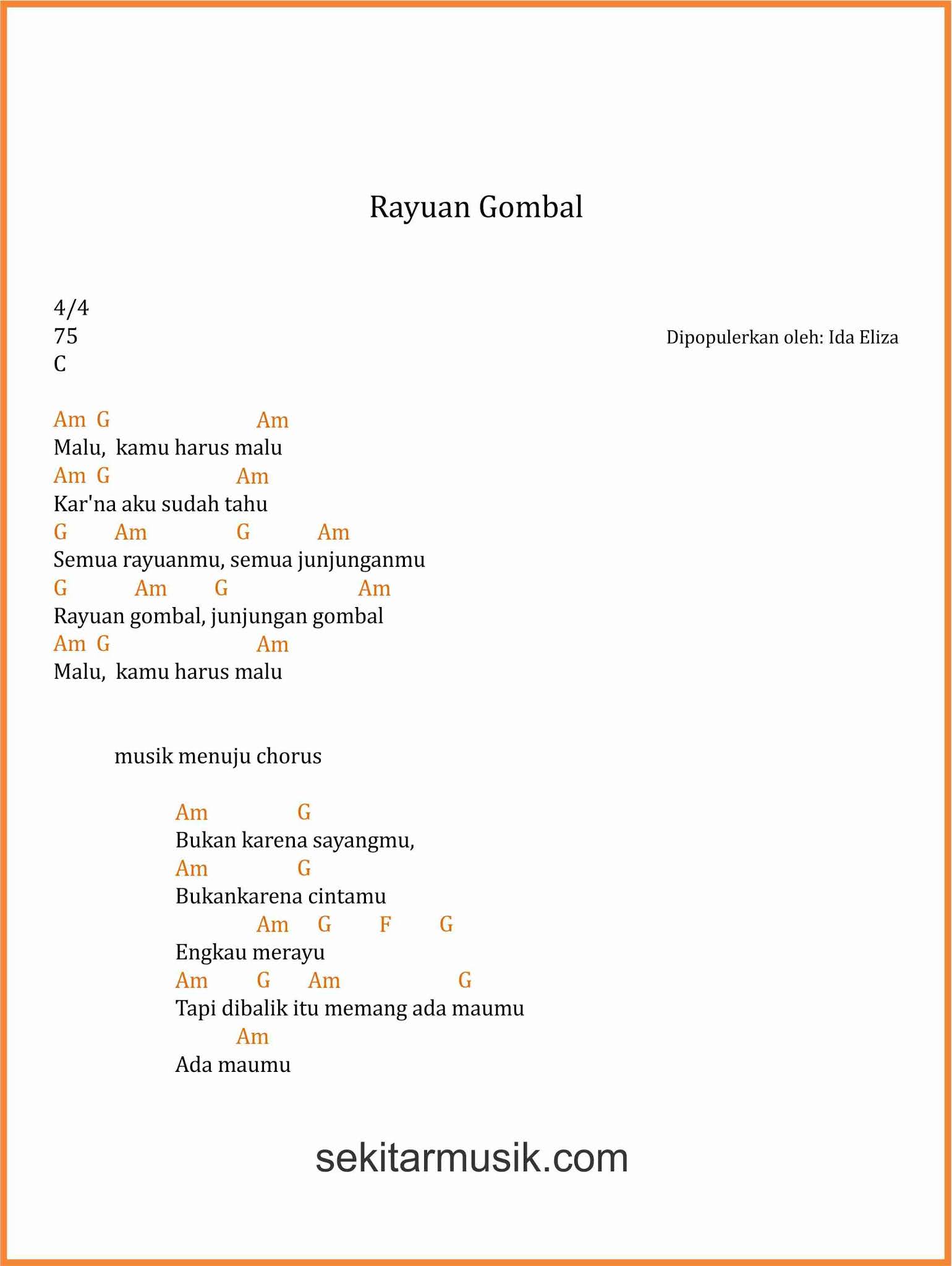 Bukan Rayuan Gombal Chord