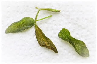 crisply fried sage leaves