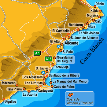 Costa Blanca map