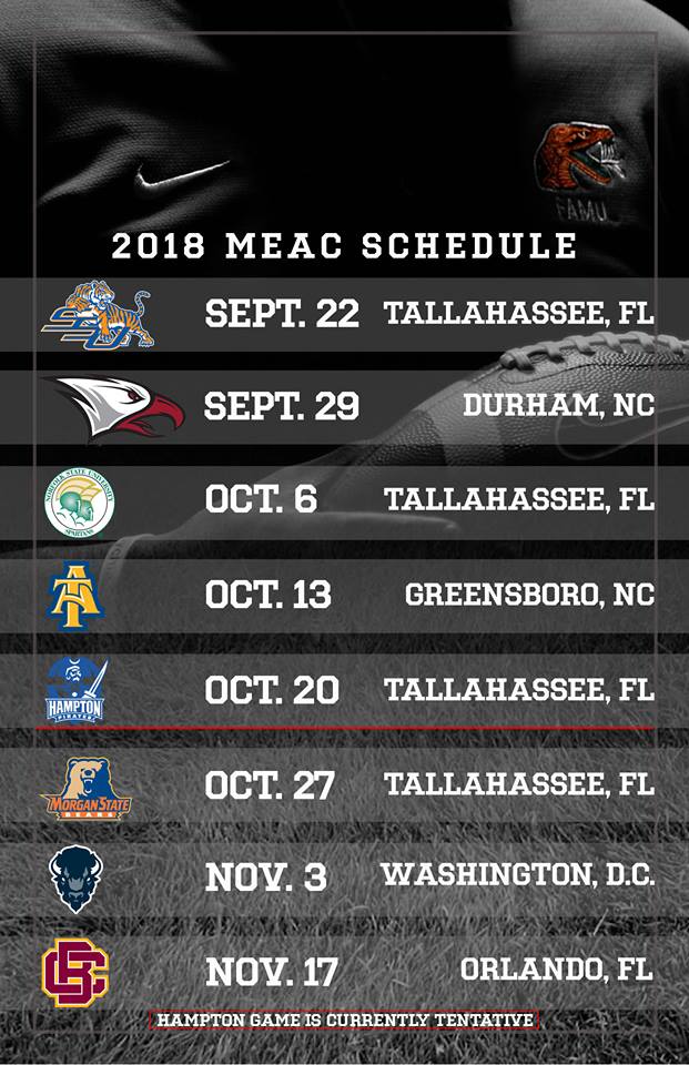 Rattler Nation Famu S 2018 Meac Football Schedule Features 3 Home