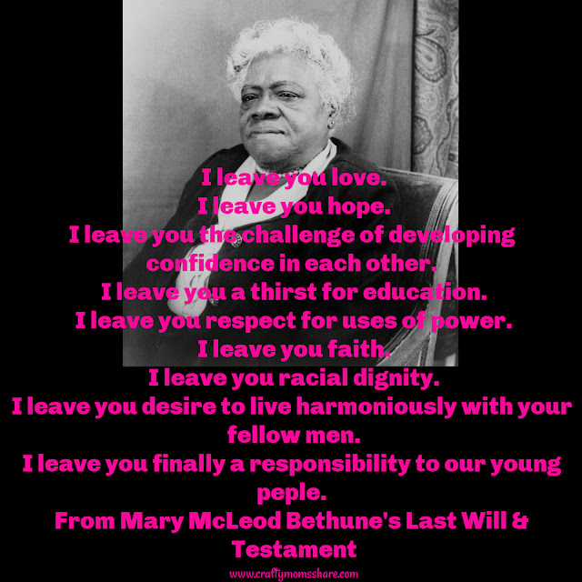 Crafty Moms Share: Black Lives Matter-- Mary McLeod Bethune & Coretta