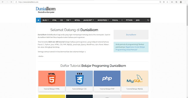 Tempat Belajar Coding Gratis : DuniaIlkom