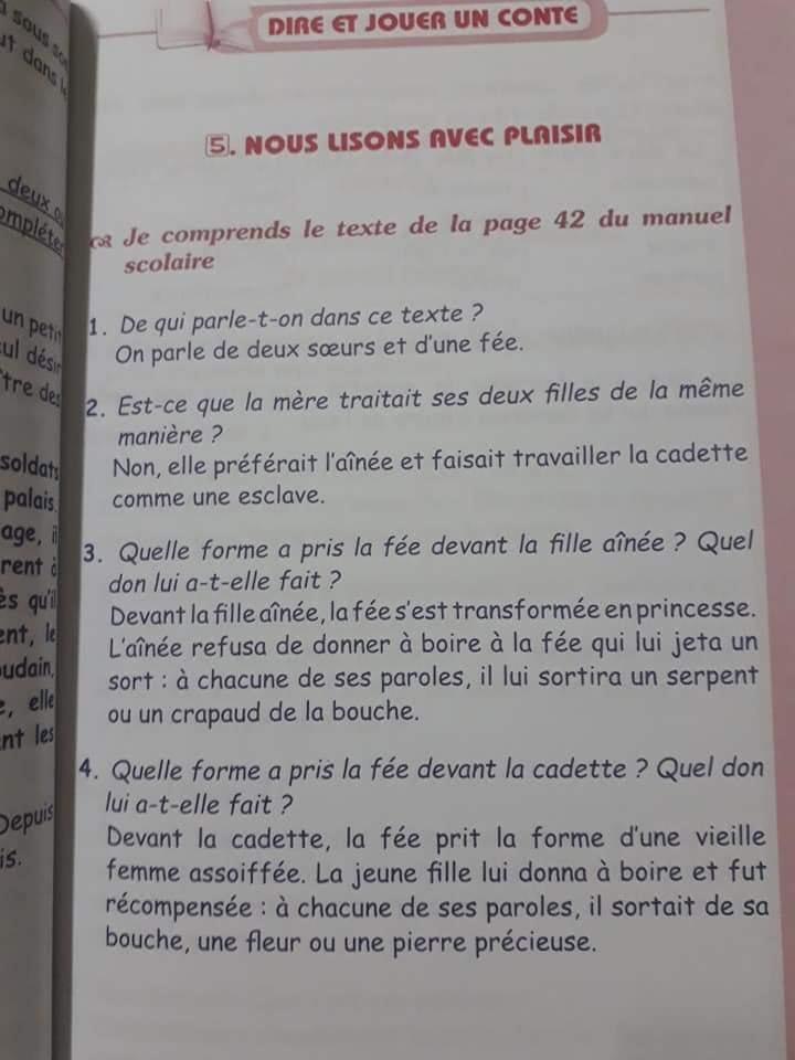 حل تمارين اللغة الفرنسية صفحة 42 للسنة الثانية متوسط الجيل الثاني