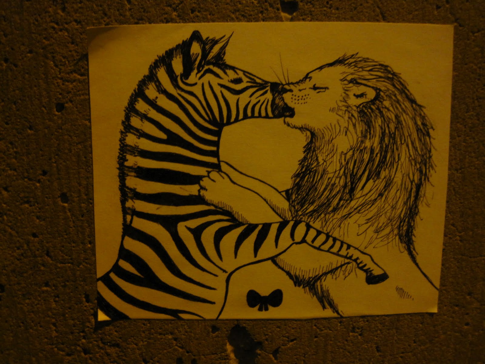 WWU Urban Art Kissing Lion and Zebra