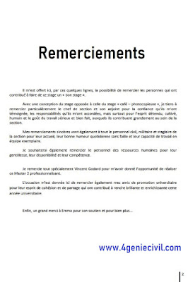 rapport de stage remerciement pdf