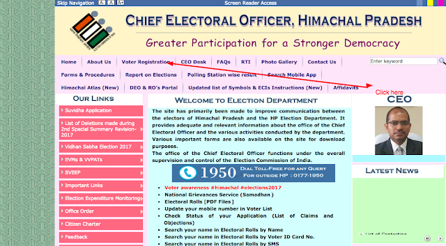 Himachal pradesh Voter card  Official Website