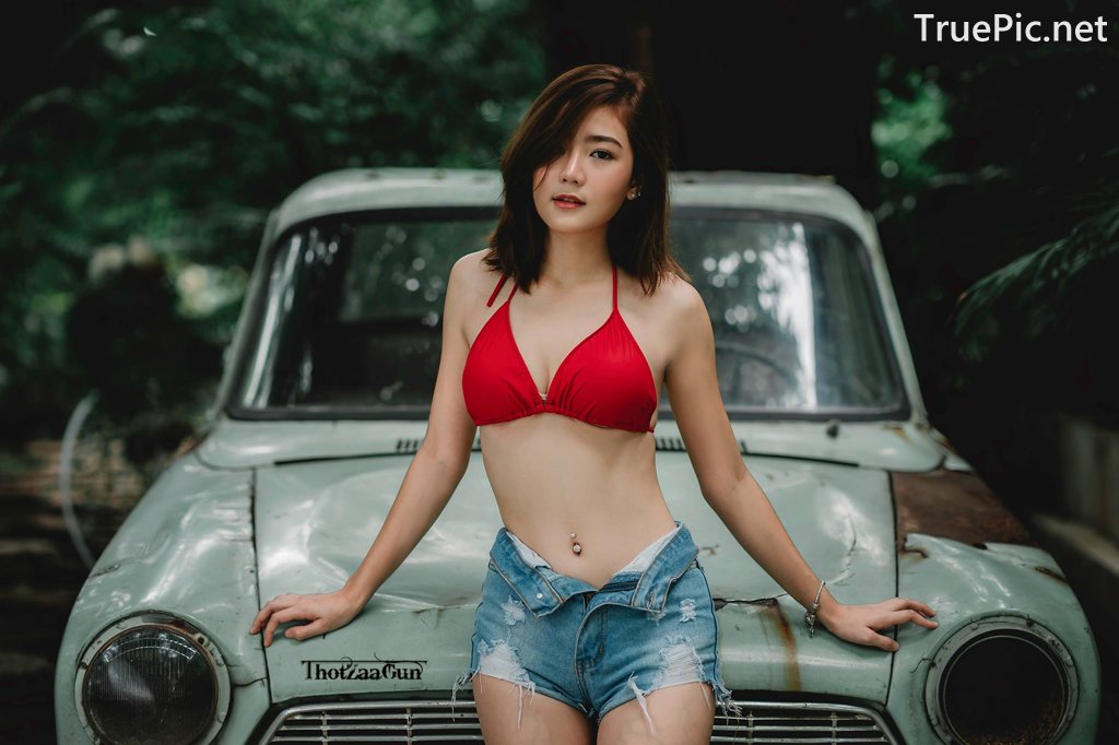 Image Thailand Model - Pattaravadee Boonmeesup - Red Bikini Top and Jean - TruePic.net - Picture-15