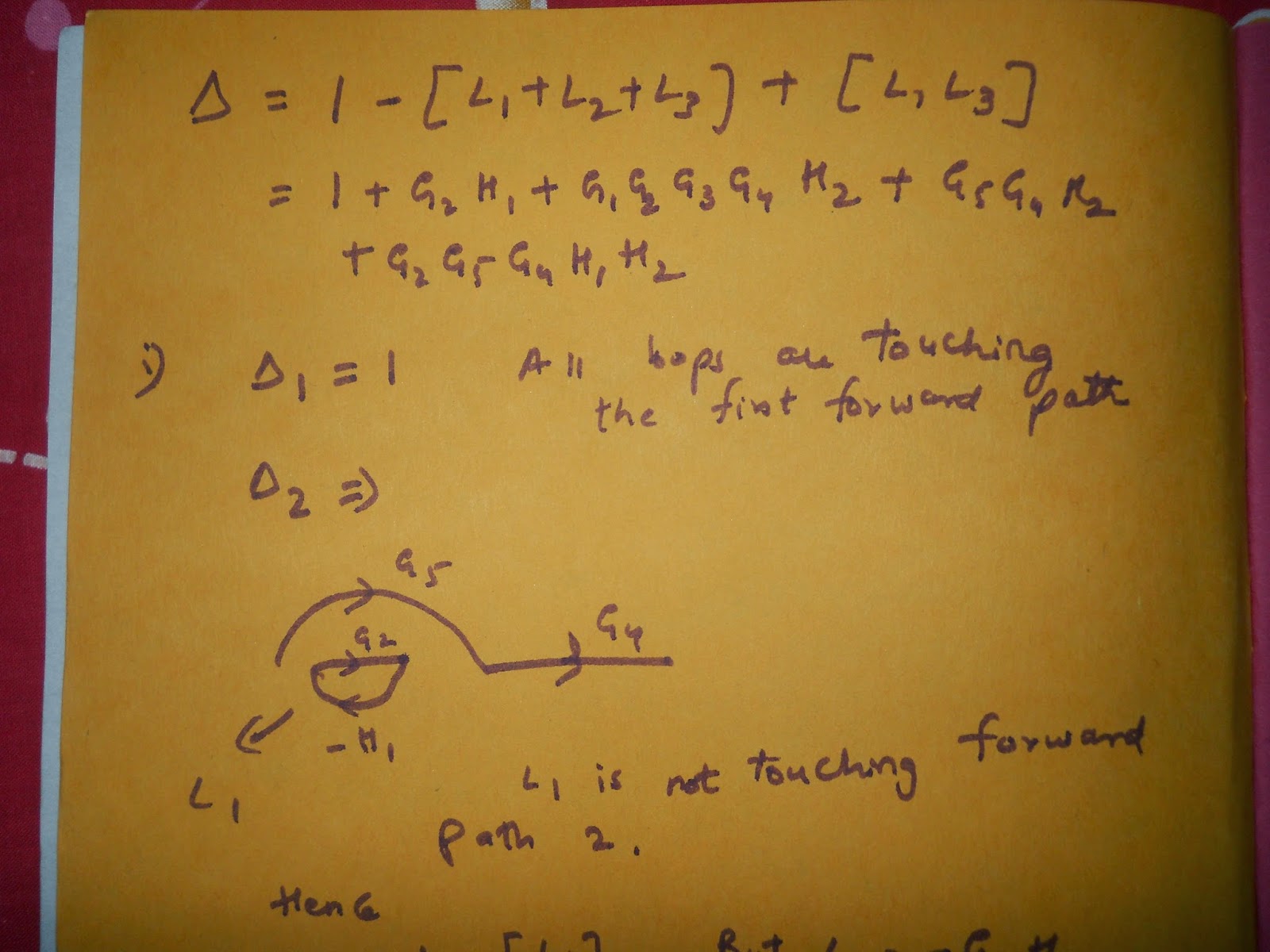 Signals and Systems Mason's gain formula example
