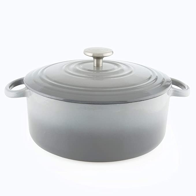 Dutch Ovens Chantal 5qt Round Enamel Dutch OvenFade Grey Cast Iron