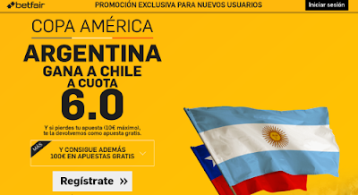 betfair Argentina gana Chile supercuota 6 Copa America 7 junio betfair Argentina gana Chile supercuota 6 Copa America 7 junio