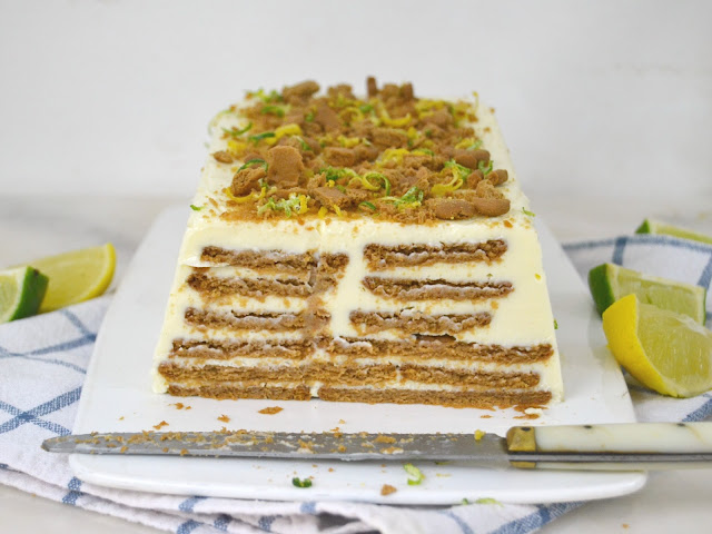 Tarta fría de leche condensada, limón y galletas