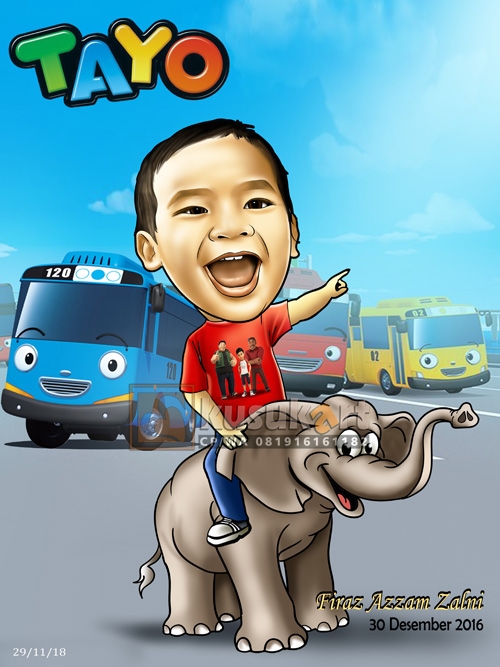 Karikatur Anak Tema Tayo Karikatur Digital Kusukart