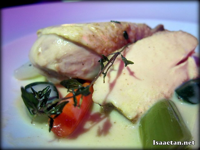 Experience #3: Poultry, roasted with Casserole vegetables, ivory sauce with VSOP Cognac