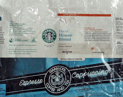 Bag made out of Starbucks coffee bags